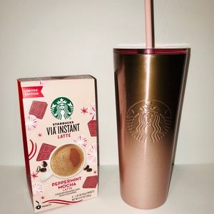 STARBUCKS 2019 GLITTER GRADIENT ROSE GOLD TUMBLER